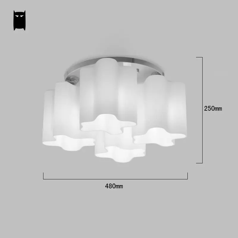 Стеклянный акриловый круглый потолочный светильник в форме облака современный