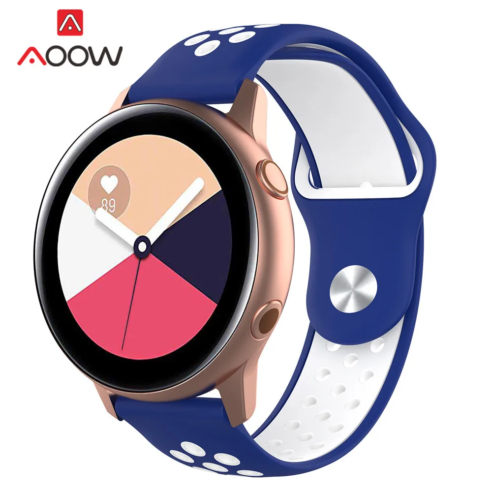 20 мм силиконовый ремешок для часов samsung Galaxy Watch Active 42 мм gear S2 классический Huami Amazfit BIP huawei watch 2 спортивный ремешок