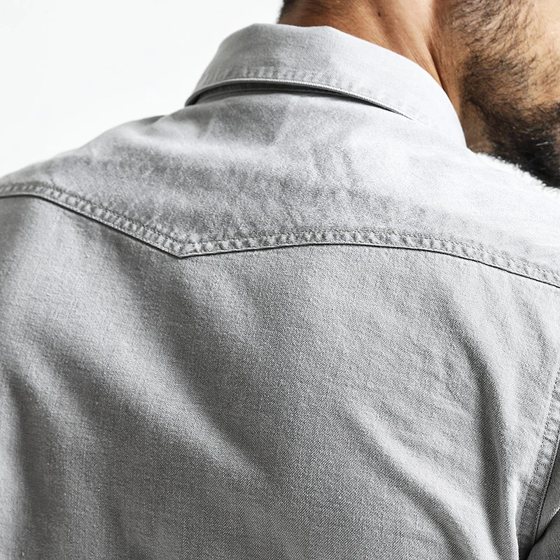 SIMWOOD 2019 новые весенние джинсовые рубашки для мужчин карман Slim Fit с длинным рукавом