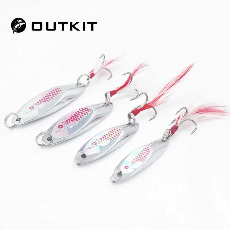 

OUTKIT 7G/10G/14G/21G Fishing Lure Spoon With Treble Hook Peche Long Shot Metal Hard Lure Fishing Tackle Spinner Gear Bait VIB