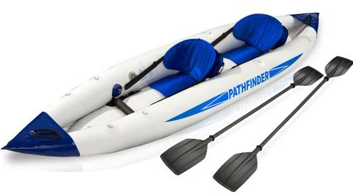 2 person pathfinder canoe inflatable boat sport kayak 400*90cm include seat+foot pump+2 paddle+carry bag | Спорт и развлечения
