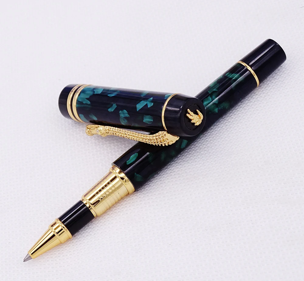 Мраморная целлюлоидная Ручка роллер с гладкой заправкой ручка для письма