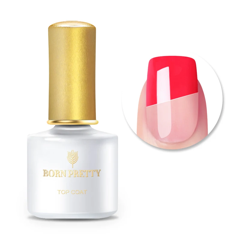 Top Coat Гель-лак для ногтей BORN PRETTY, 6 мл, впитывающий УФ-Гель-лак с блестками, меняющий цвет, Гель-лак для ногтей, базовое верхнее покрытие - Цвет: Top Coat