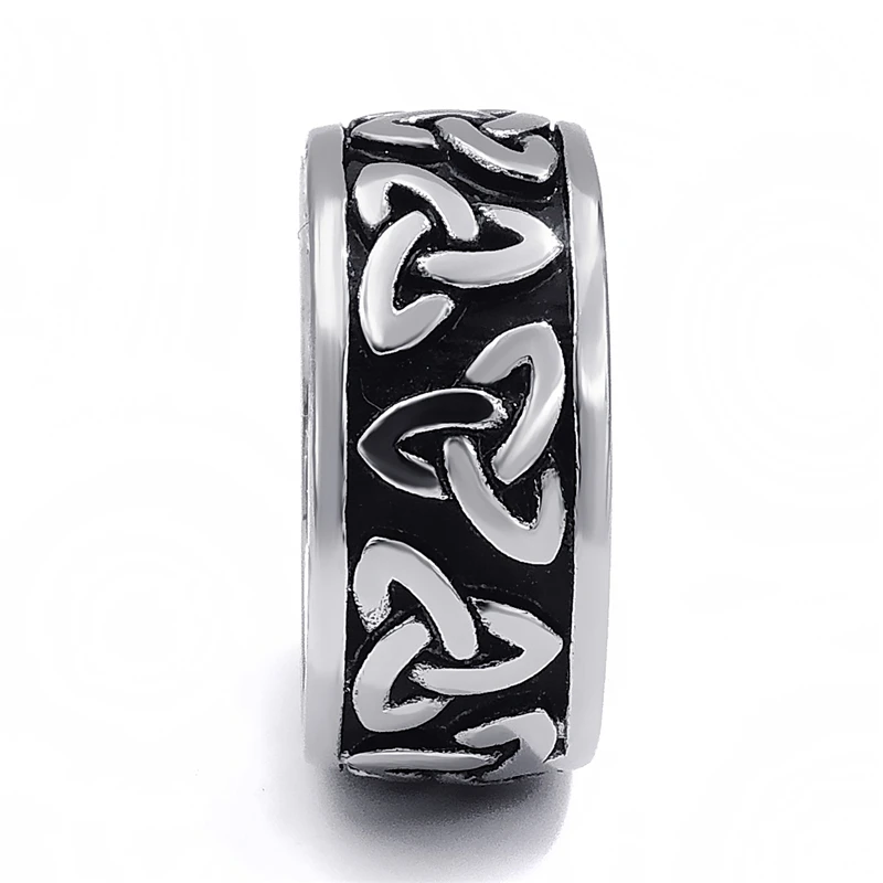 10mm Mens Womens Stainless Steel Ring Band Silver Black Celtic Knot jewelry Szie 7-13 | Украшения и аксессуары