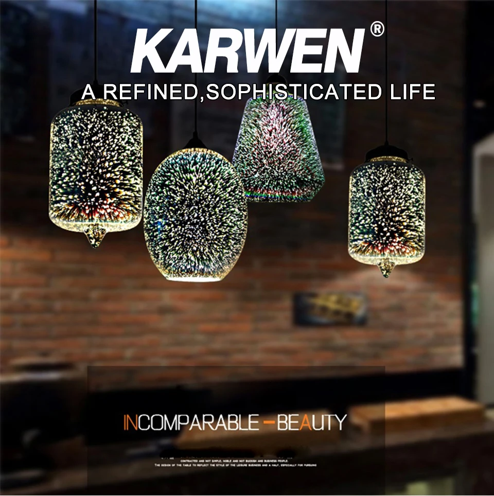 KARWEN современные 3D Цветные Висячие светильники Скандинавское Звездное светильник подвесной промышленного назначения E27 светодиодный для кухни ресторана гостиной