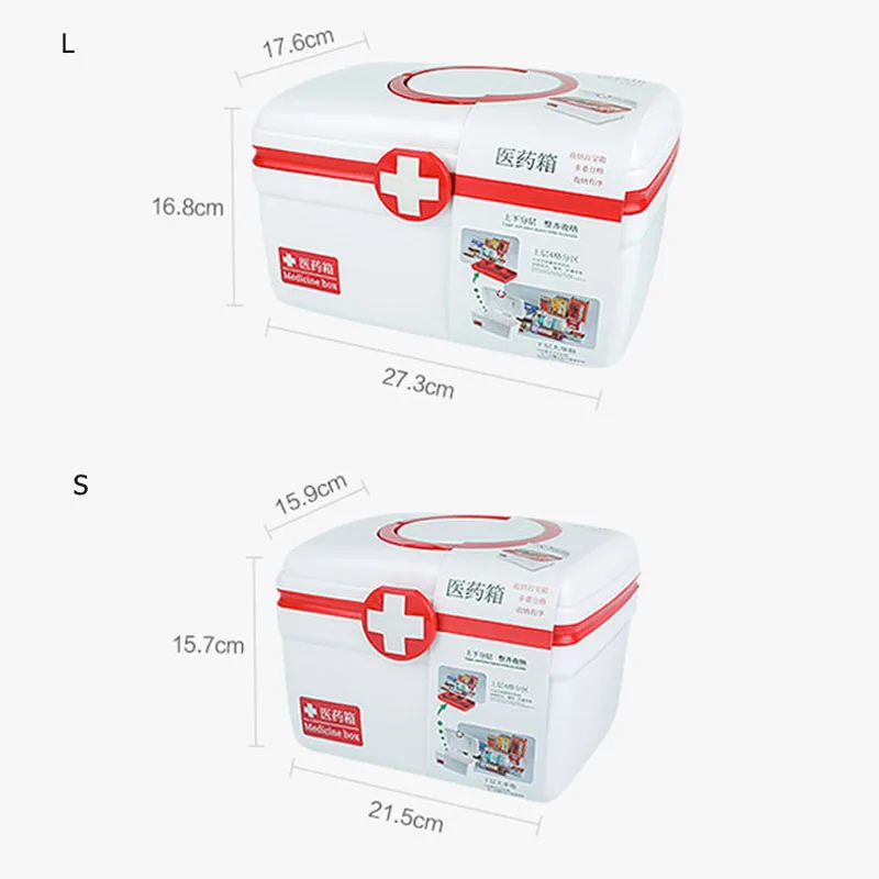 Boxi 1pc Family Medicine Box Organizer Case Baby First Aid Multi-layer Large Capacity Plastic Medical Storage boxes | Дом и сад