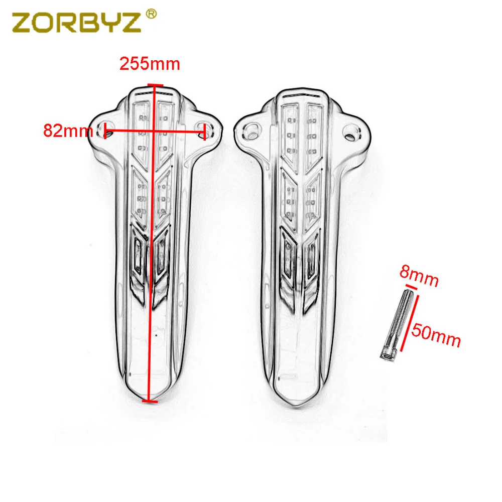 ZORBYZ 1 пара черный светодиодный свет передняя вилка Нижняя нога Чехлы Чехол для
