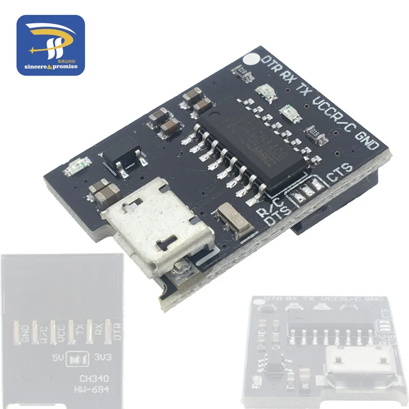 Коммутатор CH340G 5 в 3 В USB для последовательного модуля arduino downloader pro mini|Интегральные