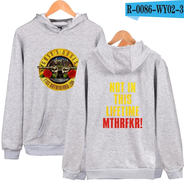 gray Мужская толстовка, новинка, GUNS N ROSES, толстовки для мужчин и женщин, толстовки, Осень-зима, панк стиль, Череп, роза, дизайнерский спортивный костюм, верхняя одежда - Цвет: gray