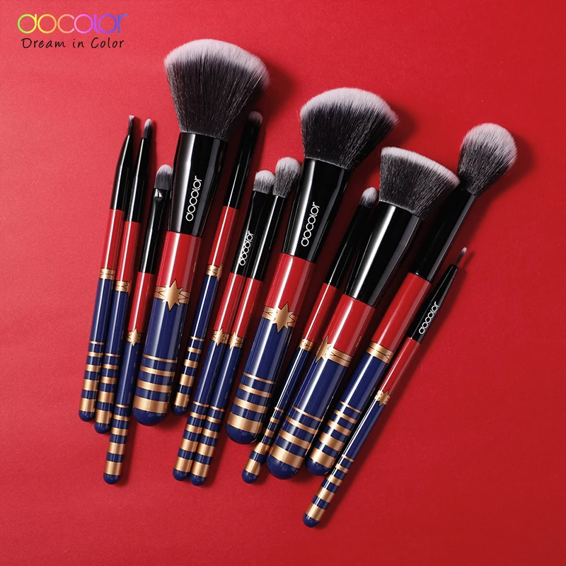 Docolor 12PCS Набор кистей для макияжа Косметическая основа Пудра Румяна Тени век