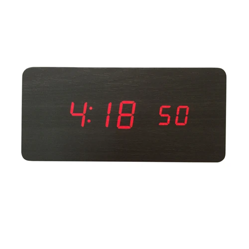 black-board red Звуковое управление будильники Деревянные Часы светодиодный дисплей деревянные часы с календарем/секунда цифровые часы - Цвет: black-board red