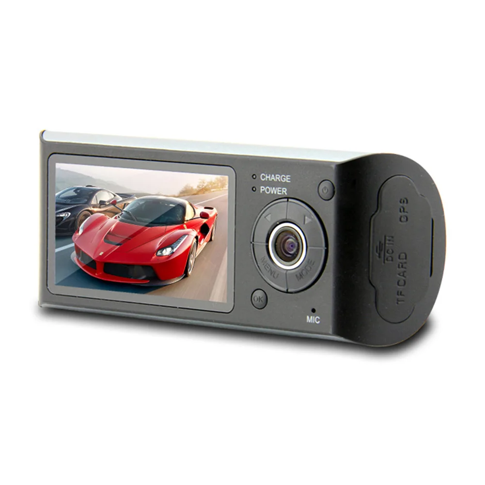 Двойная Автомобильная камера DVR R300 с gps и 3D G Сенсор 2 7  &quotTFT ЖК дисплей X3000 Cam