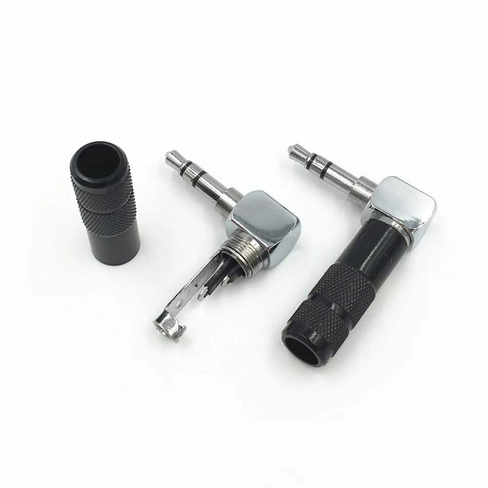 2 шт. Высокое качество 3 5 мм полюсный стерео штекер угол 90 градусов аудио разъем