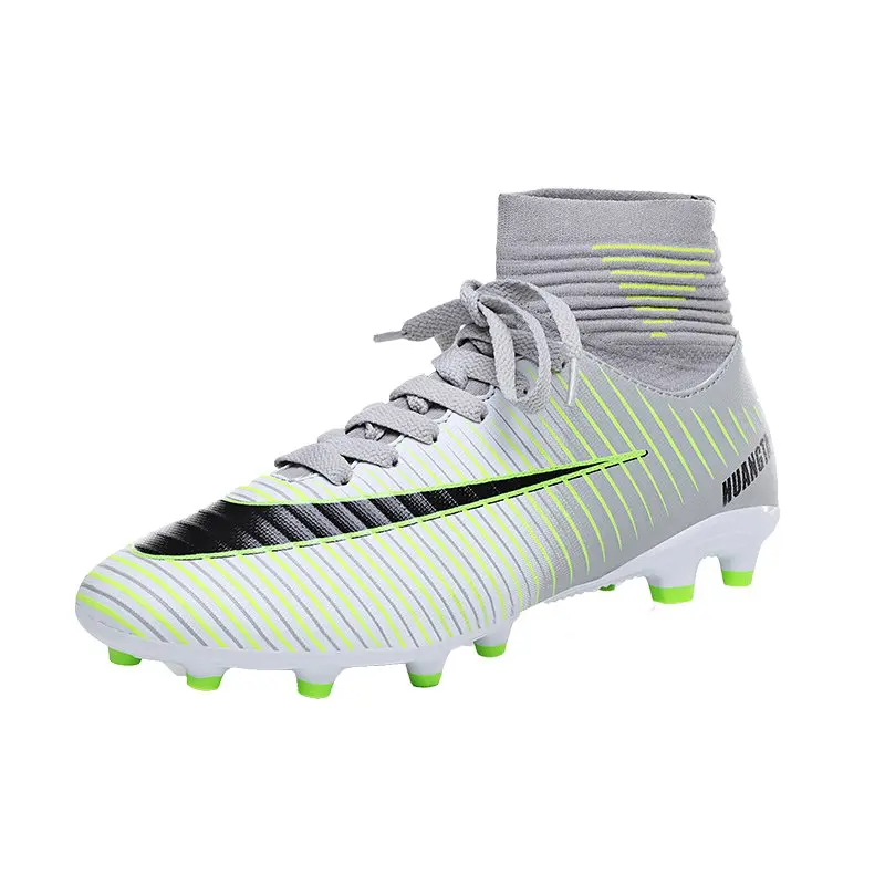 spesifikasi Pria Sepak Bola Sepatu Sepak Bola Cleat Hukum Duri Panjang TF Paku Pergelangan Kaki Tinggi Atas Sepatu Lembut Indoor Rumput Futsal Sepak Bola Sepatu Pria 45