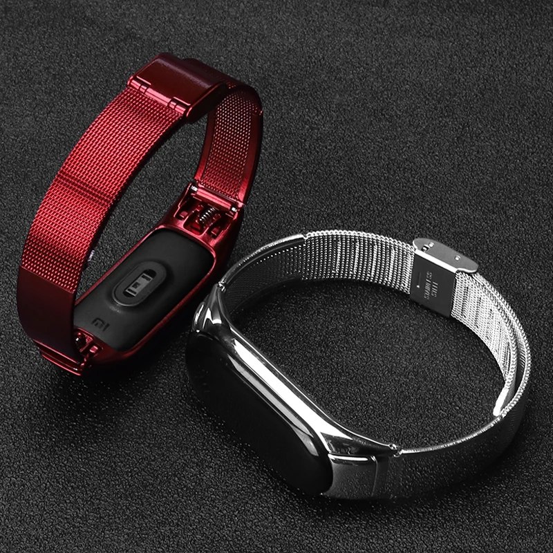 Для xiaomi mi band 3/4 металлический ремешок для наручных часов из нержавеющей стали mi Группа 4 браслет сменный ремешок mi band 3/4 аксессуары