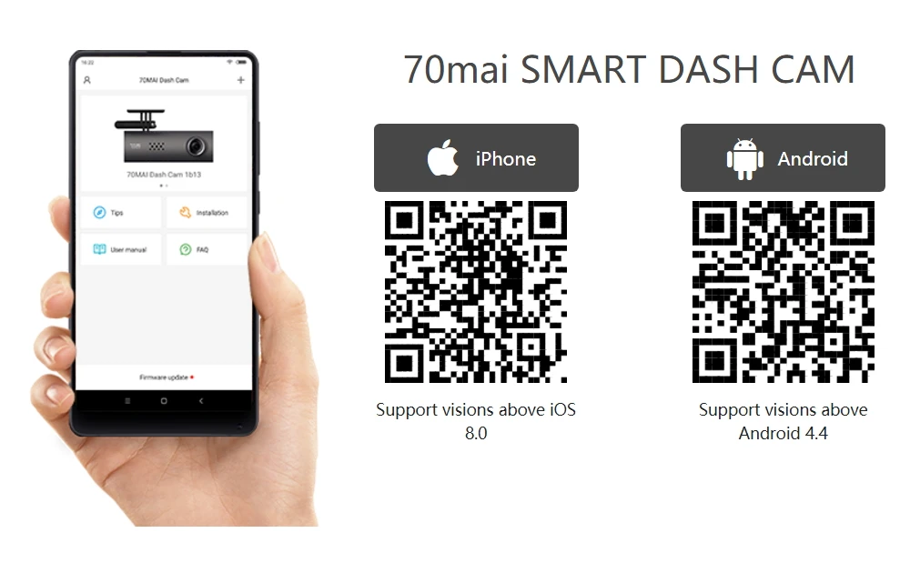 Xiaomi 70 Minutes Smart WiFi Dash CamDVR 1920X1080 P Full HD ночная версия 130 градусов беспроводной автомобильный g-сенсор английская версия