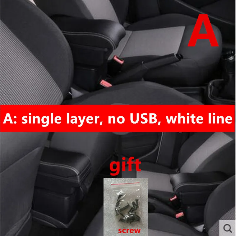 A black White line Для FORD FOCUS C MAX подлокотник, коробка для хранения, центральный магазин, ящик для хранения, подлокотник для сиденья, коробка с подстаканником, ashtrayinterface, автомобильные запчасти - Название цвета: A black White line