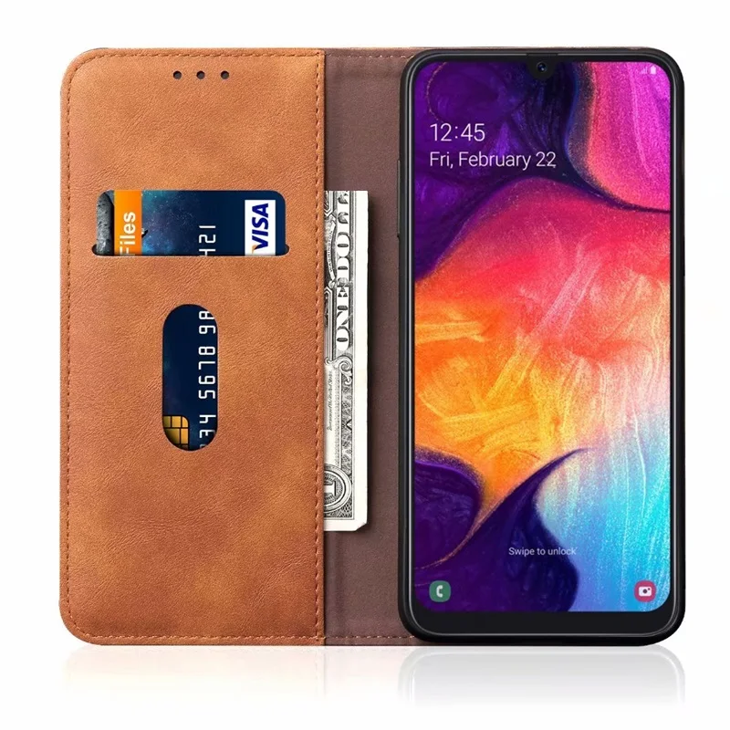 Роскошный кожаный чехол для samsung A50 с подставкой и отделением для карт в стиле ретро, защитный чехол на заднюю панель для samsung Galaxy A50 A505F-DS A 50