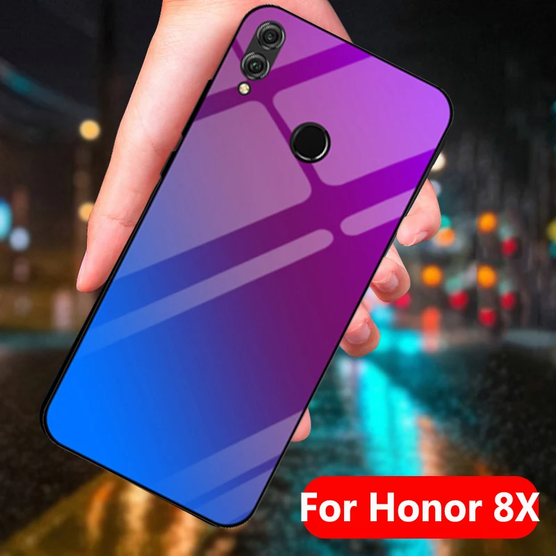Чехол для Huawei Honor 8X однотонный чехол телефона из закаленного стекла чехлы 8 X