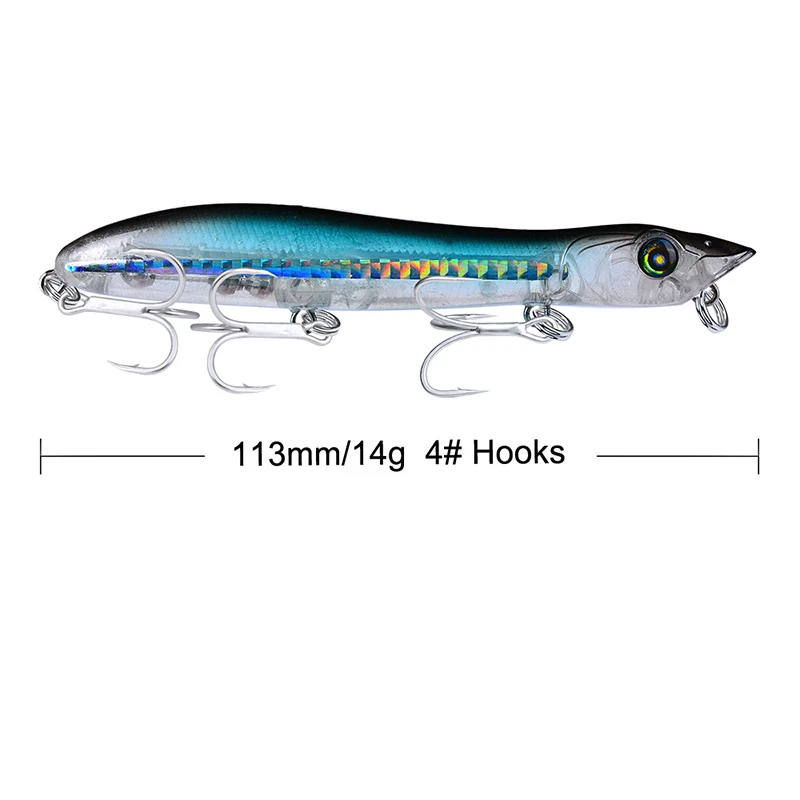 5 1pcs Topwater Snake Head Popper Fishing Lure 113mm 14g Plastic Hard Baits Lure Fishing Iscas Artificial Para Pesca - Цвет: 5