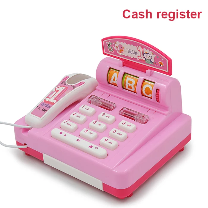 Cash register Мини-игрушки для кухни, ролевые игры, игрушки для девочек, Детский Светильник, звуковое моделирование, домашняя бытовая техника, кухонные принадлежности, Обучающие - Цвет: Cash register