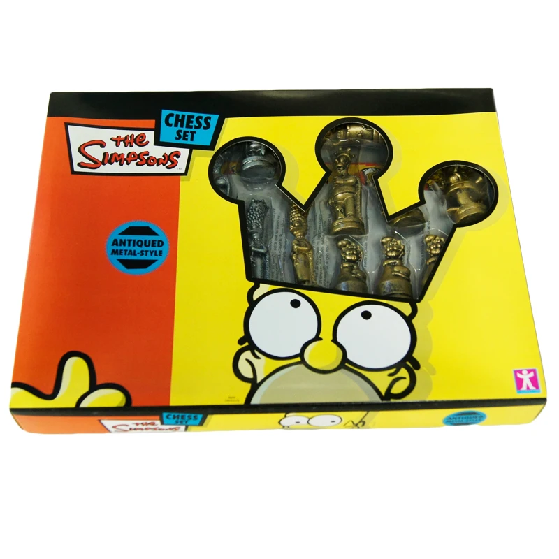 Золотой Серебряный Симпсон шахматный набор игра международные шахматы складная