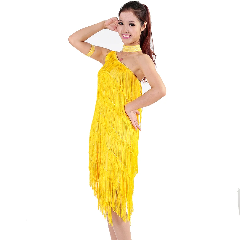 Женский танцевальный костюм с бахромой платье для латиноамериканских танцев и