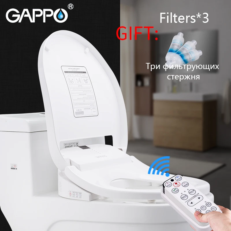 GAPPO умное "сиденье для унитаза с заботой о вашем здоровье Электрический биде сиденье для унитаза с подогревом" умное "сиденье для унитаза сухой Туалет Биде двойная насадка тепла сидит 110