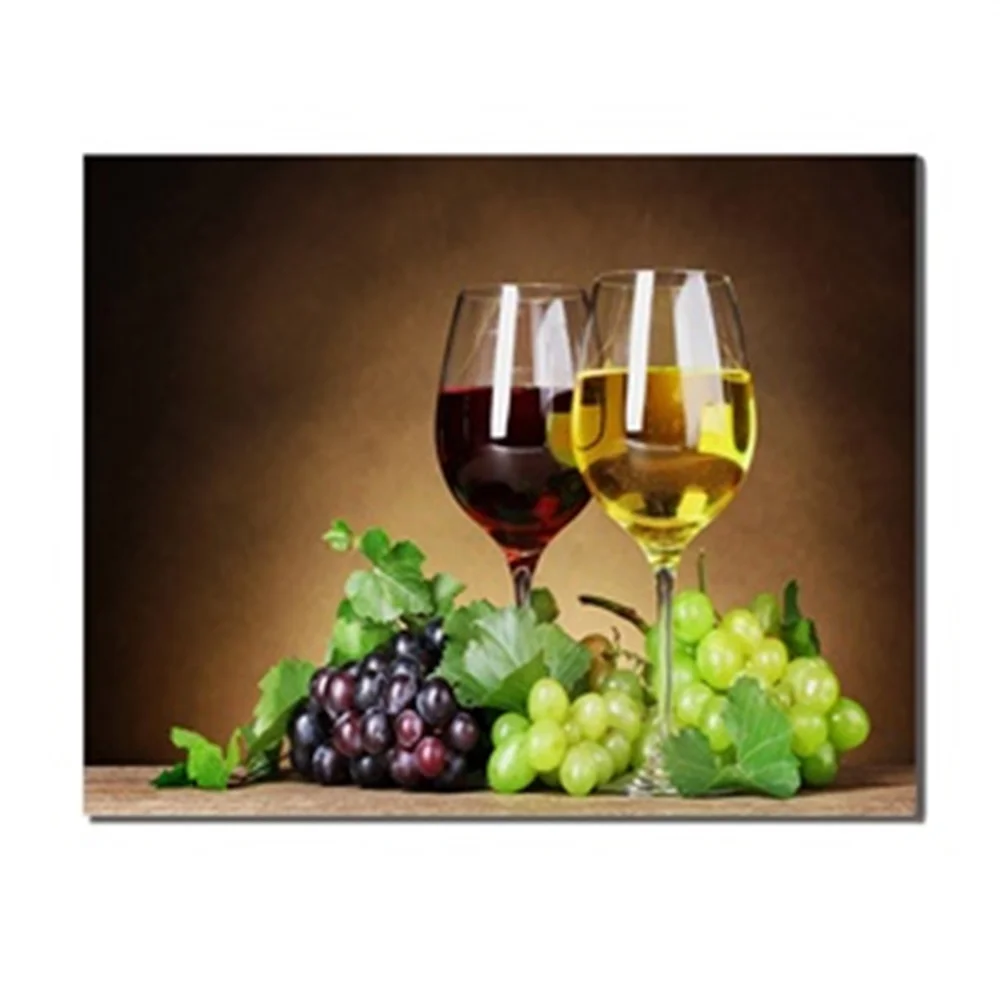 Винтажная супер кухонная Настенная картина холст виноградный урожай чашка вина
