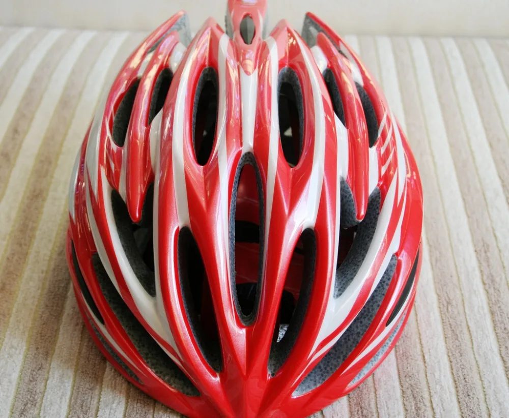 

Bicycle helmet red white MEN WOMEN BIKE HELMET ultralight Cycling helmets 250G 54-58cm 27 holes Adults unisex