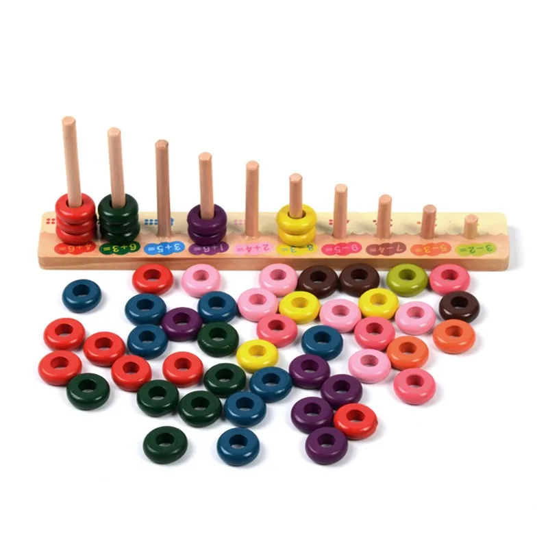 Математические блоки Монтессори игры для детей цветная форма сортировщик раннее