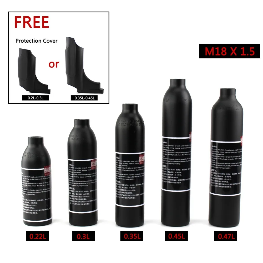 PCP Пейнтбол Airforce M18x1.5 300bar 4500psi сосуд высокого давления с крышкой 0.22L 0.3L 0.35L 0.45L 0.47L