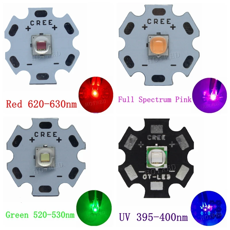 5PCS 5050 Epileds XML XM-L T6 LED 10W High Power LED Red Green Blue UV Pink Lake Blue Golden Yellow Emitter Diode for DIY Parts