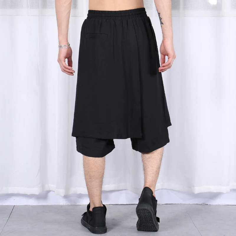 2019 New Summer street hip hop men Haren trousers original thin hair stylist loose straight tube five pants two fake |