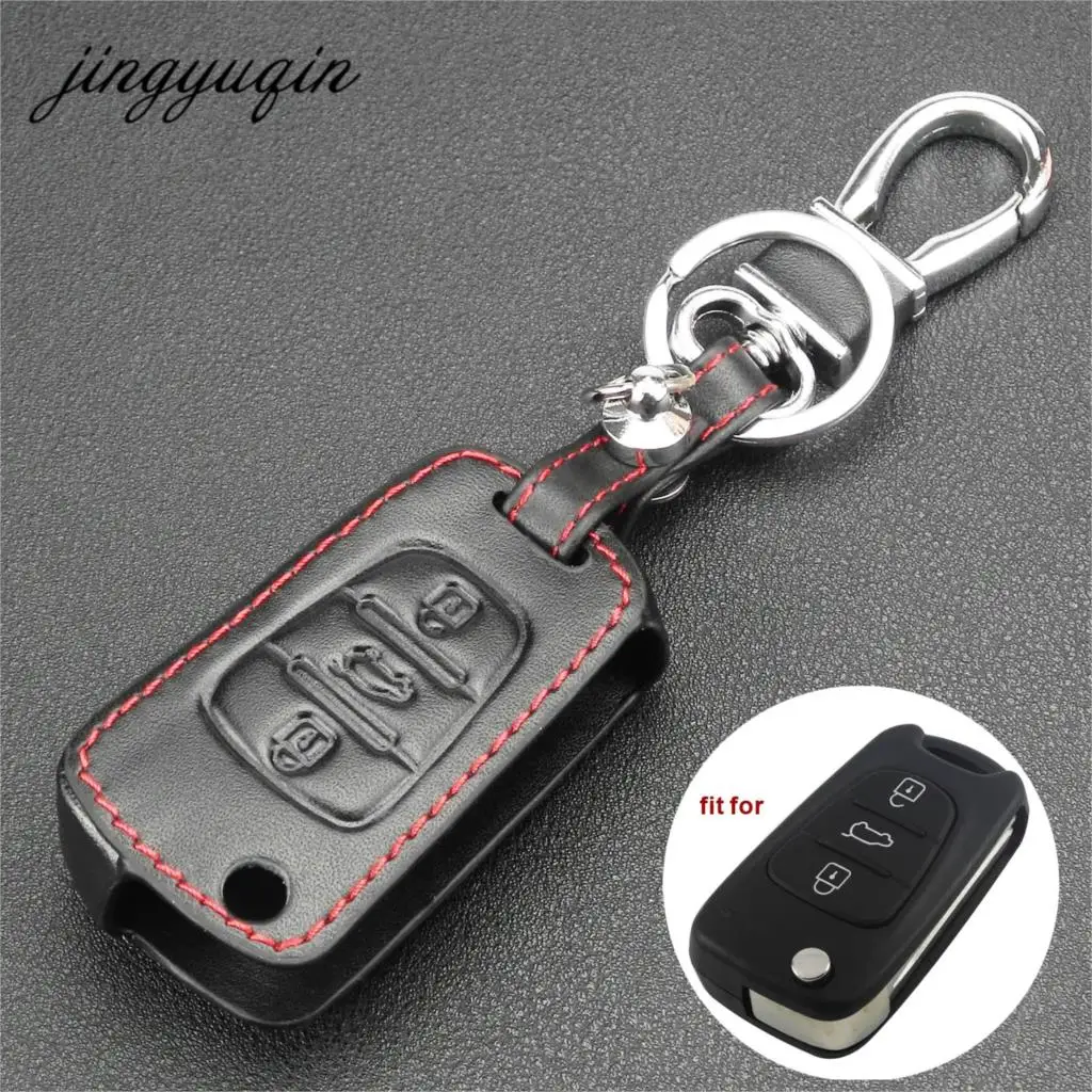 Кожаный Автомобильный Чехол книжка jingyuqin для Hyundai i30 Verna Veloster KIA K2 K5 Picanto Rio