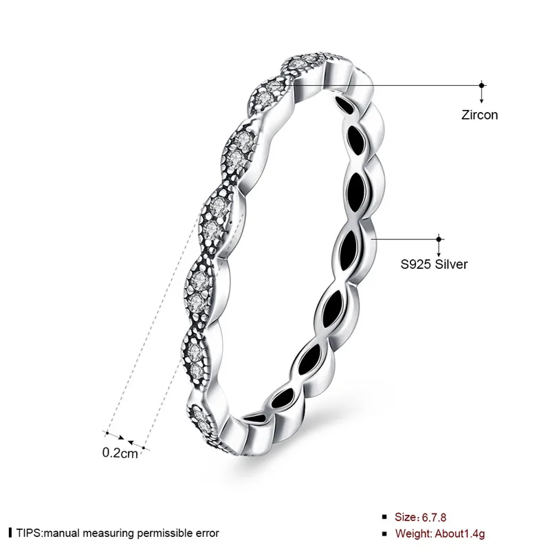 DILIL Elegant 925 Sterling Silver Wedding Rings For Women Jewelry Zirconia Charms Engagement o Bague Bijoux Femme | Украшения и