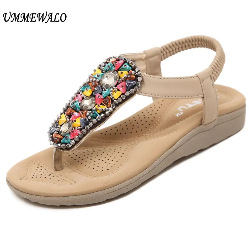 

UMMEWALO Sandals Women Flip Flop Thong Flat Sandals Ladies Summer T-strap Sandal Shoes Zapatos Mujer