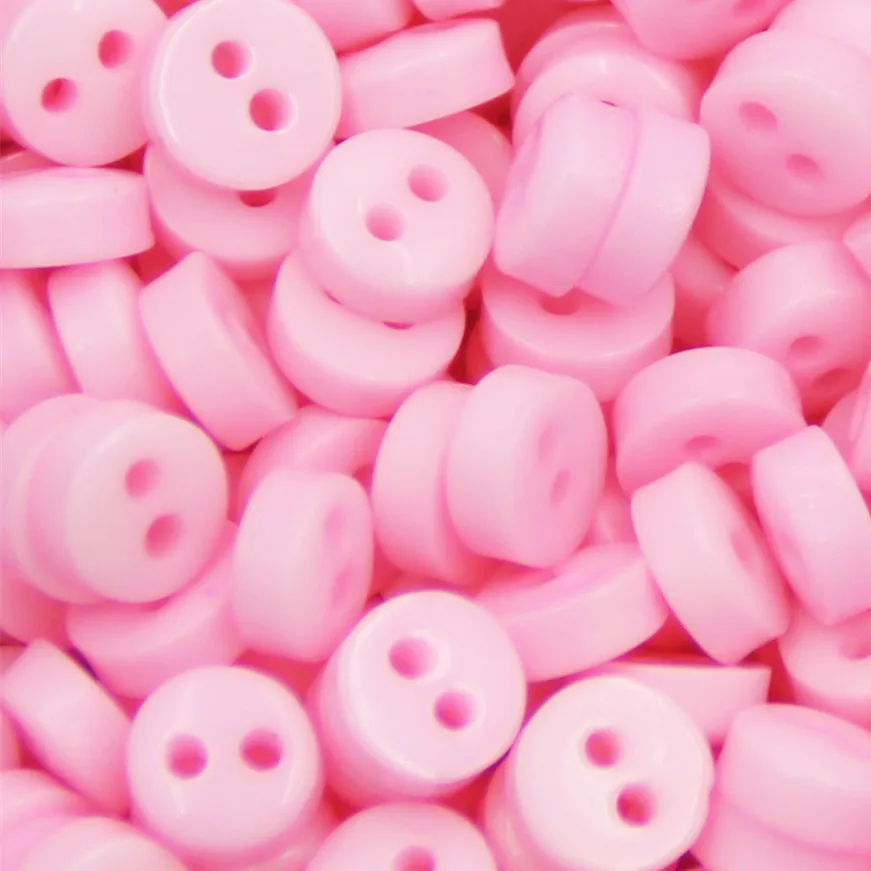 PINK 600 шт 6 мм 2 отверстия маленькие конфеты мини пуговицы полиэстер полимерные пуговицы для рубашки для скрапбукинга DIY Декор Детская одежда аксессуары - Цвет: PINK