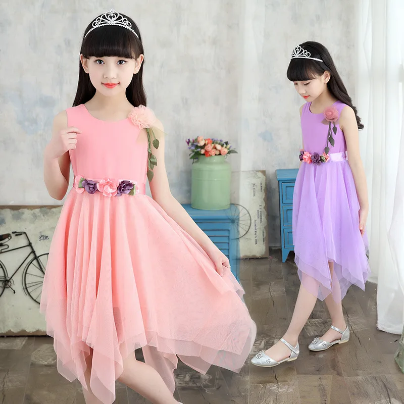 Tammy Ada Girls Chiffon Dresses for Infant Vestdios Casual Child Flower Dress Clothes 8 10 12 Years Princess Party | Детская одежда и