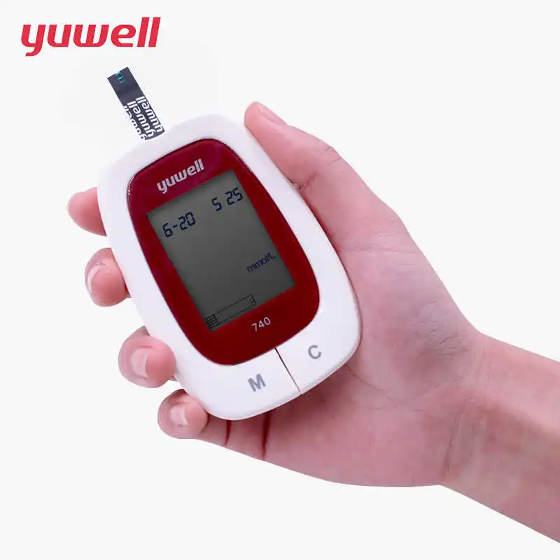 Yuwell Содержание глюкозы в крови метр ЖК-дисплей цифровой глюкометров Мониторы Тесты нормальное выделение сахара с мочой сахара в крови обнаружения глюкометр Спецодежда медицинская оборудования