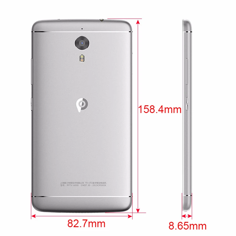 Оригинальный PPTV King 7S 4G 6 0 дюймов 3 ГБ 32 Octa Core 3610 мАч Android 5 1 IPS 2 5D 2k Экран Helio X10 музыка