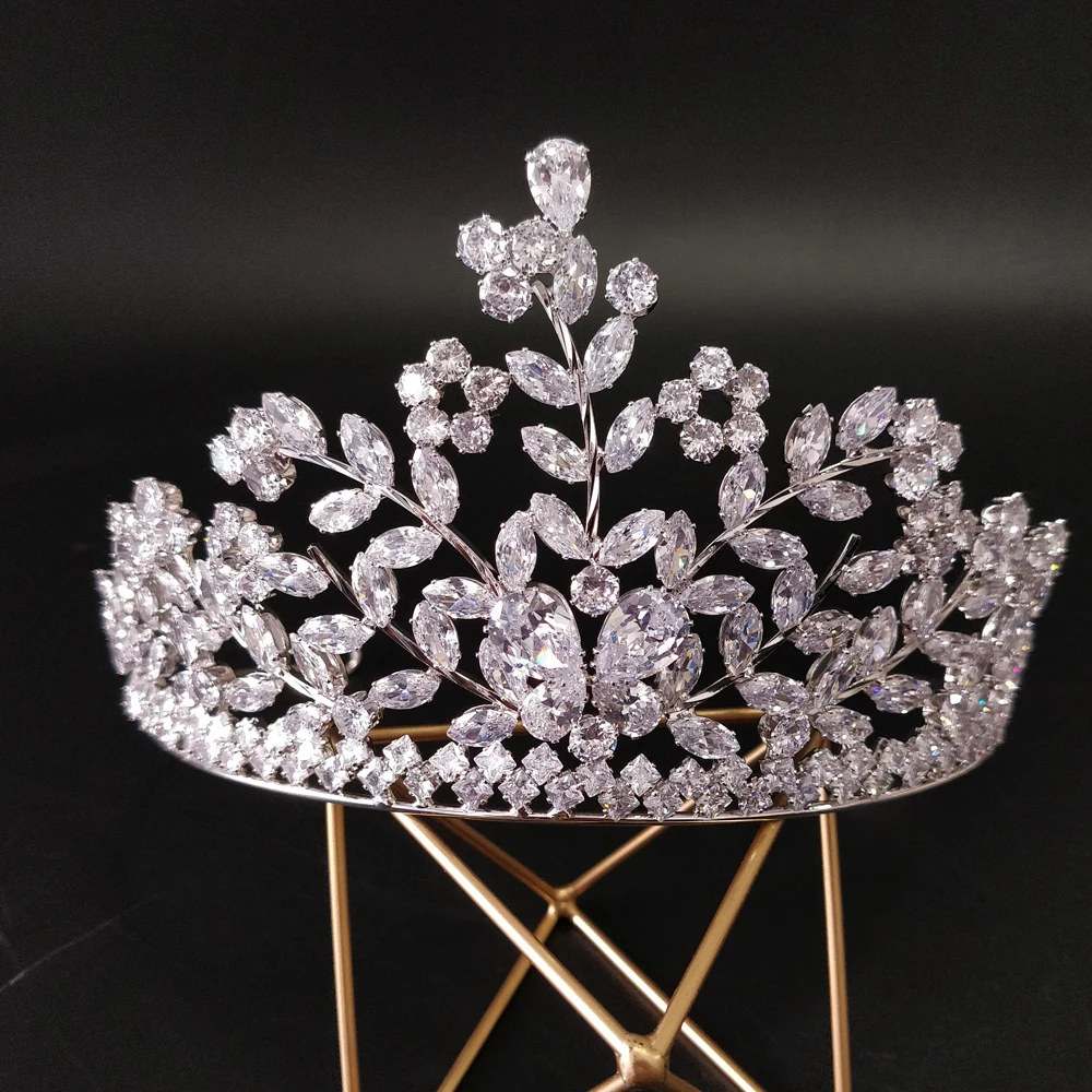 

Fashion Bride Crown Wedding Tiaras With Zircon Women Hair Accessories Jewelry Headpiece Luxury Headband Crown 2019
