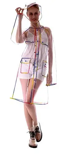 Colorful color L Yuding цельный пластиковый прозрачный дождевик Толстовка для собак для прогулок на открытом воздухе женский дождевик с карманами - Цвет: Colorful color L