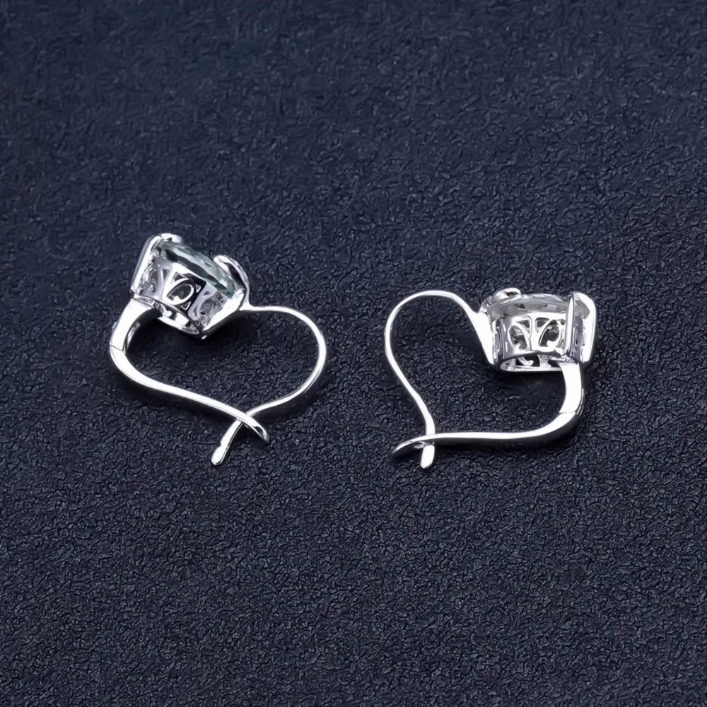 GEM'S балетные 925 пробы серебро 6.65Ct натуральный зеленый аметист драгоценный камень Свадебные обручальные серьги-гвоздики для женщин хорошее ювелирное изделие