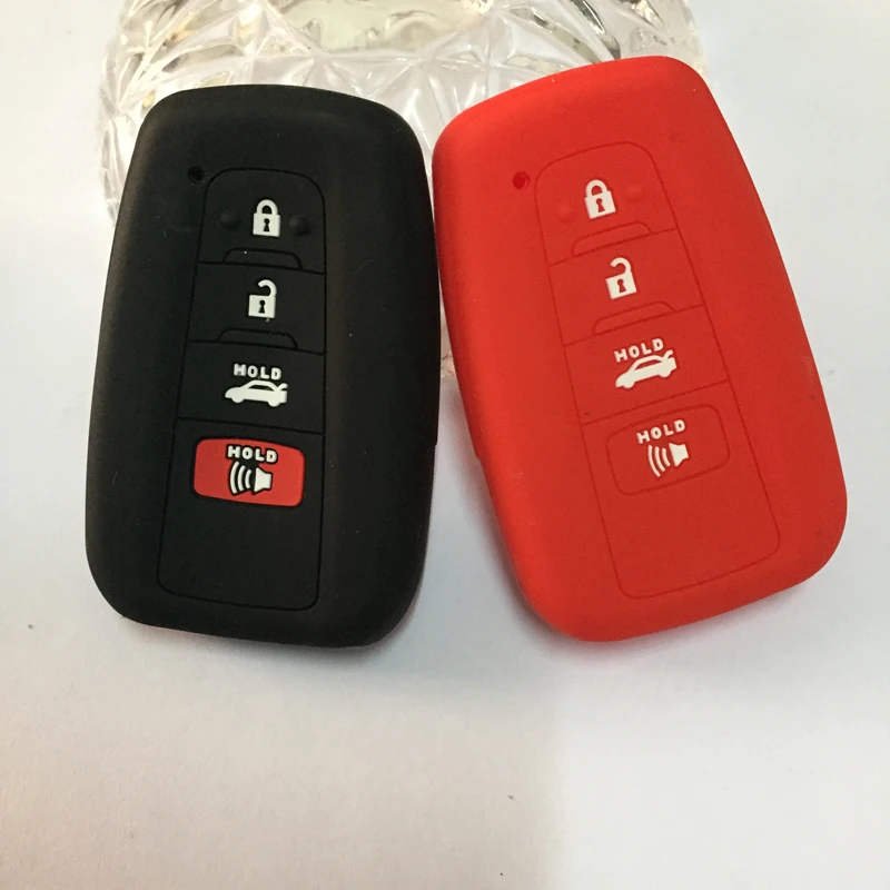 Silicone Rubber car key cover case skin for Toyota Camry 2017 2018 CHR Prius Corolla RAV4 Remote protect 4 buttons | Автомобили и