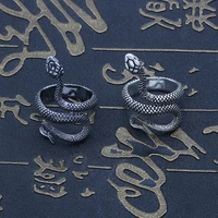 retro punk style snake ring adjustable opening ring punk style very large personality stereoscopic jewelry 1pc