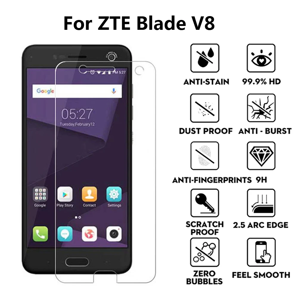 2 шт ZTE Blade V8 закаленное стекло для защита экрана Закаленное Защитная пленка 5