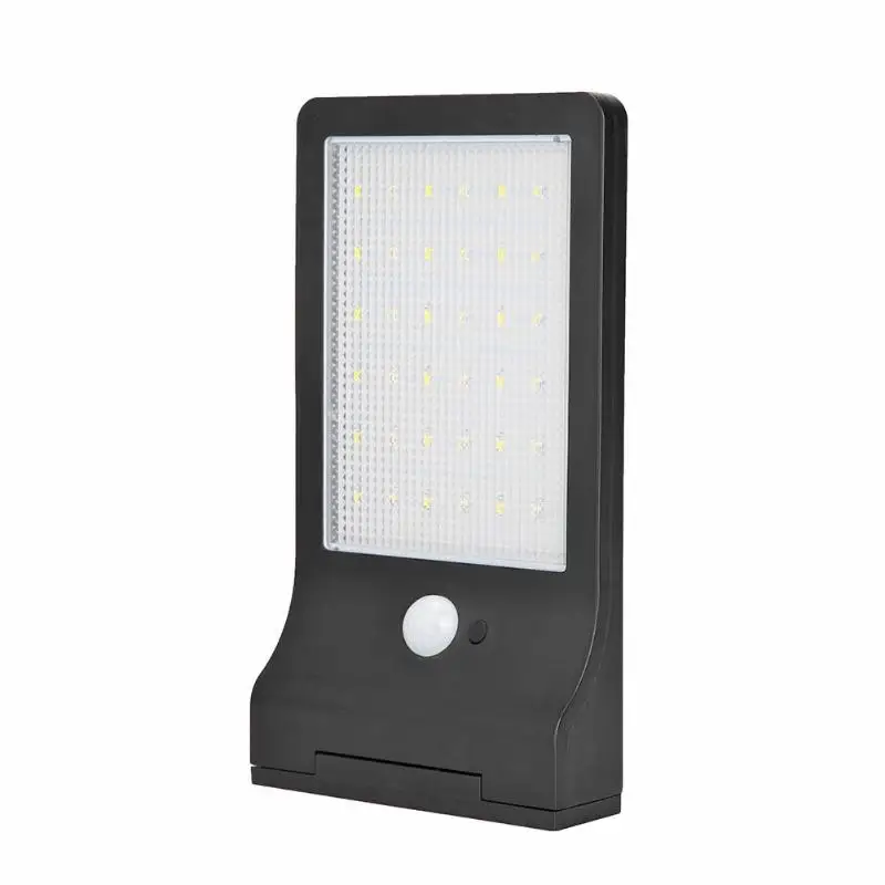 Черный 36LED уличный Солнечный настенный светильник с датчиком движения, водонепроницаемый садовый светильник для безопасности, большой угол освещения, светильник