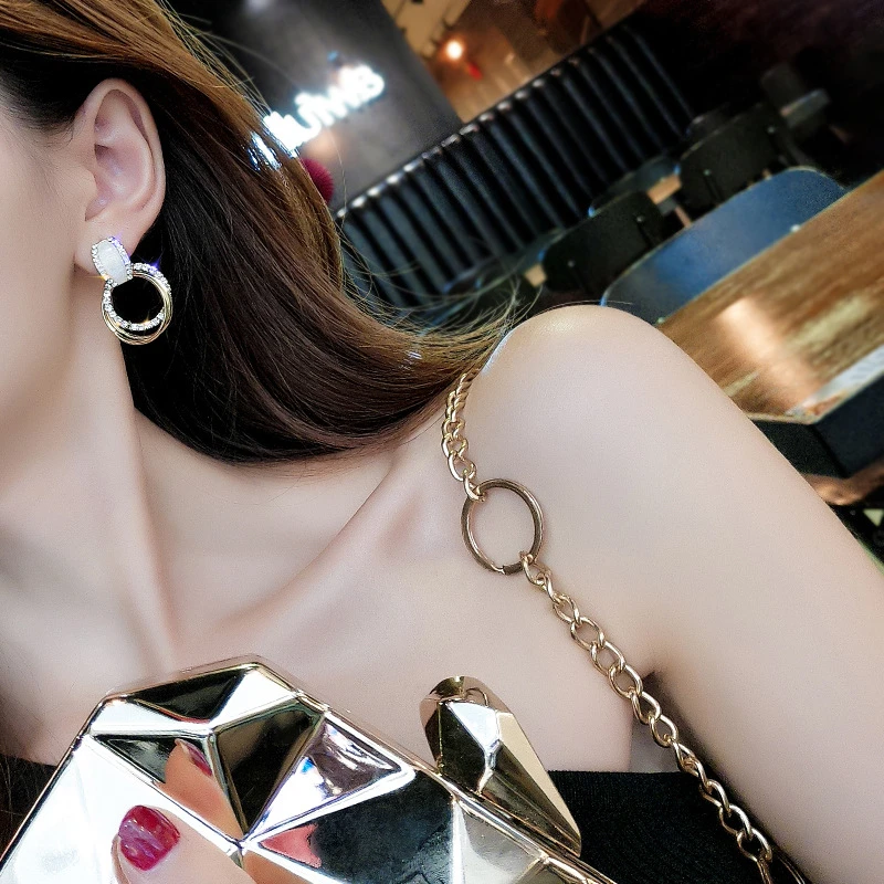 Новая мода себе ювелирные изделия геометрический милый полые многослойные