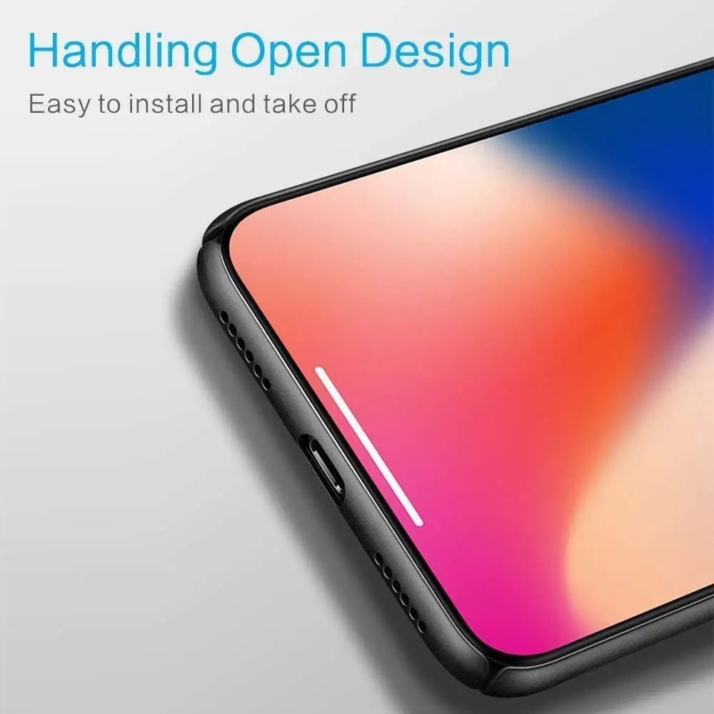 Maxannty Case For IPhone X Ultra Thin Soft Touch Full Protection PC Material Hard Plastic Cover 5.8 Inch (Black) |